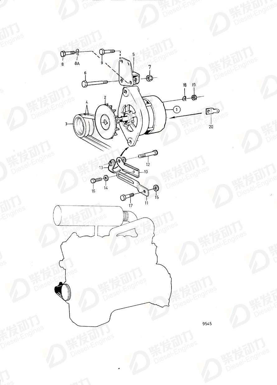 沃尔沃 V型皮带 966385 图纸